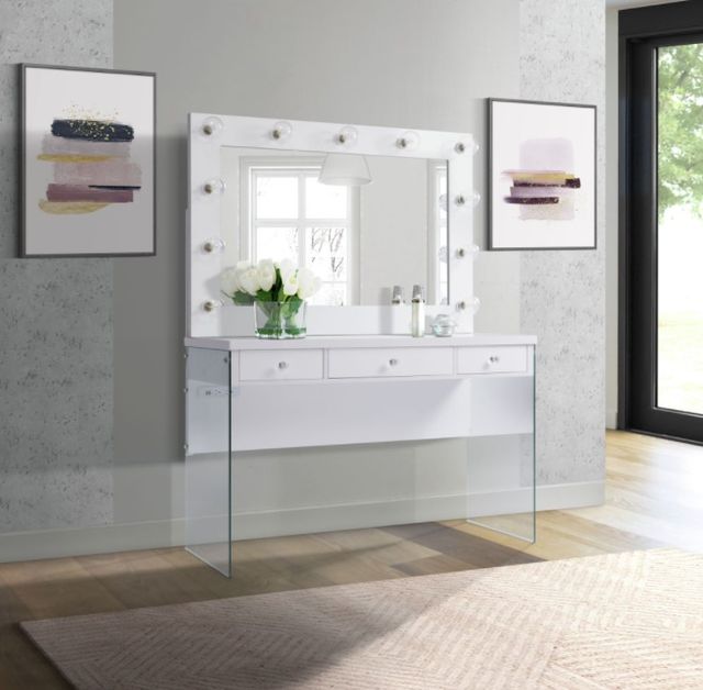 Elements International Jacey White Vanity Table-1