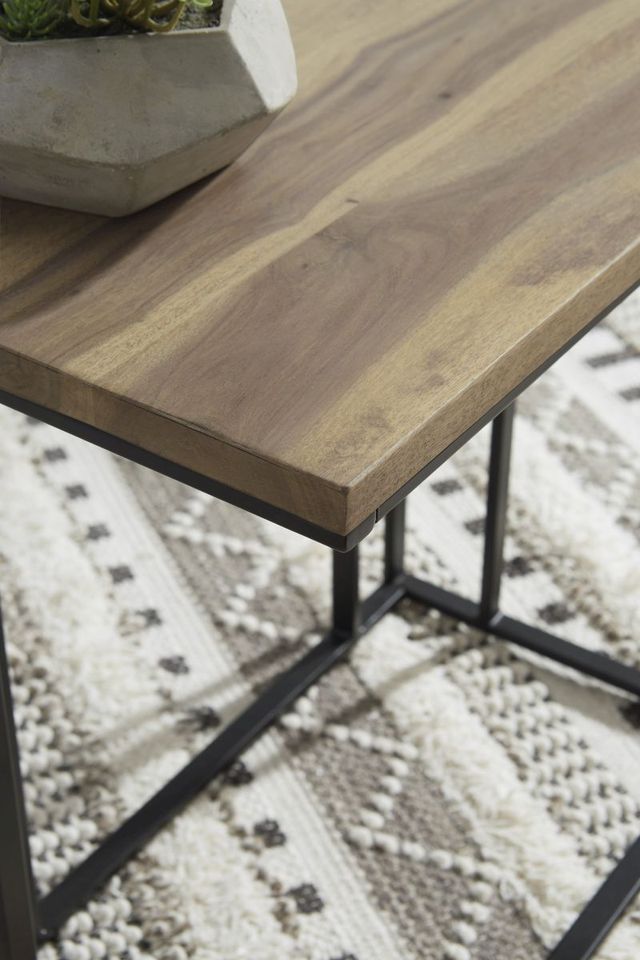 Signature Design by Ashley® Bellwick Natural Chairside End Table with Black Metal Base-4