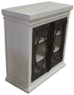 Cottage Creek Furniture Bahari Distressed White/Slate Console with Metal Hardware