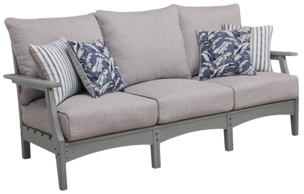 Signature Design by Ashley® Cove Beach Gray Fabric/Wooden Outdoor Sofa-0