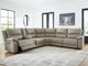 Signature Design by Ashley® Brannigan 6-Piece Pebble Power Reclining L-Shape Sectional with Storage Console-1