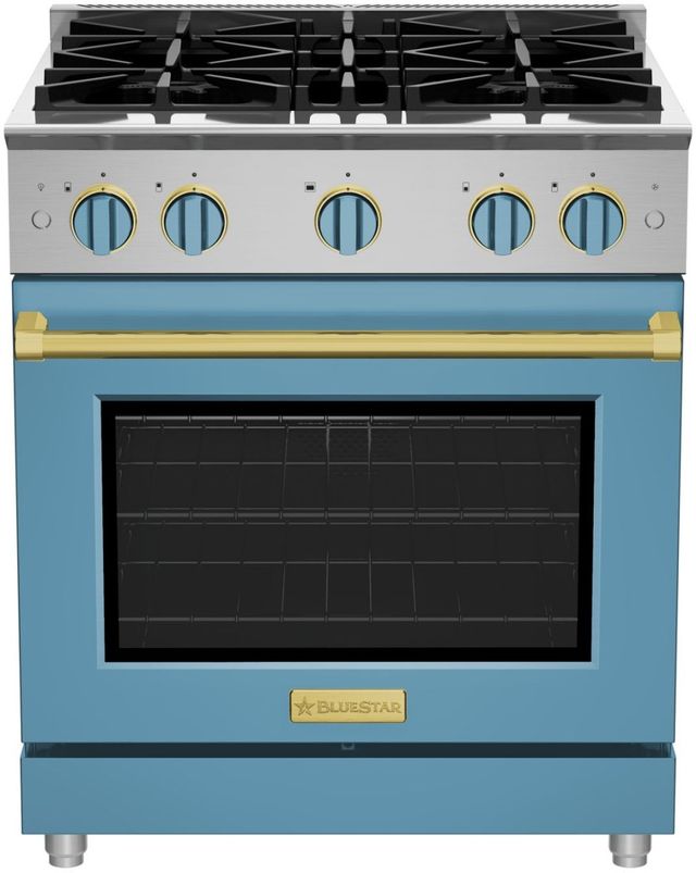 BlueStar Platinum X8 30" RAL Paint Pro-Style Gas Range with Custom Plated Trim-0