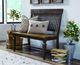 John Thomas Furniture® Vista Coal/Hickory Slat Back Bench-1