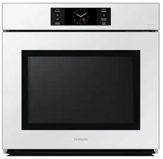 Samsung Bespoke 30" White Glass Single Electric Wall Oven-0