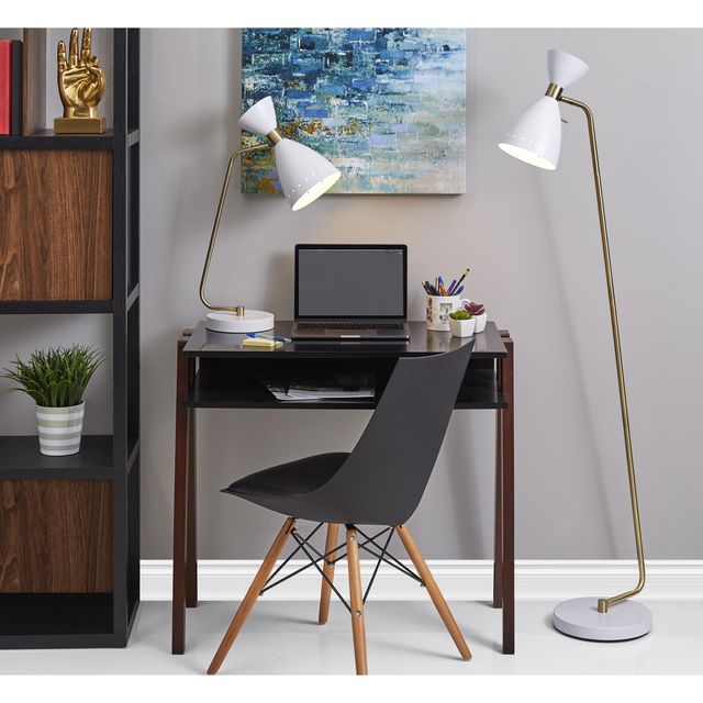 Adesso® Oscar White Floor Lamp-1