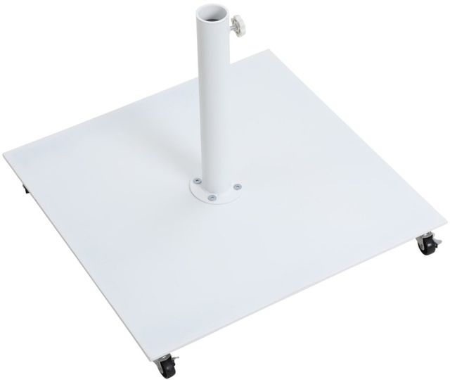 Meridian Furniture Amalfi Black/Matte White Aluminum Outdoor Patio Umbrella and Rectangular Base-3