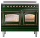 Ilve® Nostalgie II Noblesse 40'' Emerald Green Pro Style Induction Range with Burnished Trim-1