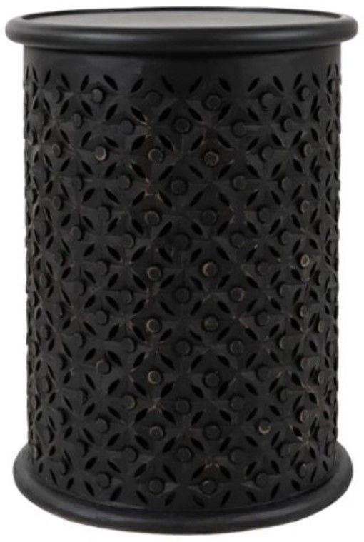Jofran Inc. Global Archive Decker Antique Black Large Drum Table-0
