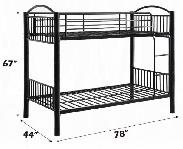 ACME Furniture Cayelynn Black Twin Over Twin Bunk Bed-2