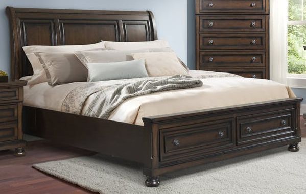 Elements International Kingston Dark Wood Storage Bed-0
