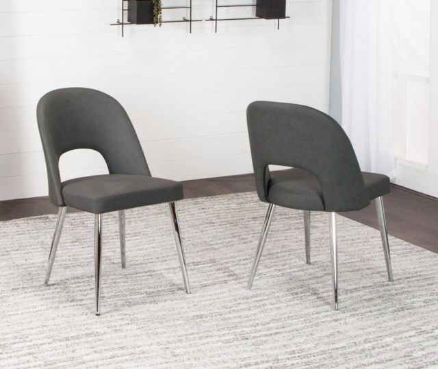 Cramco Mars Charcoal Gray/Chrome Dining Side Chair-1