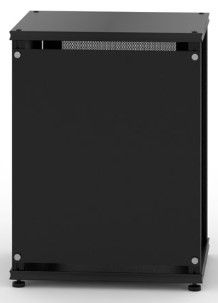 Salamander Designs® Synergy System Black Oak 1-Door AV Cabinet with Black Post-3