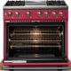 Viking® 5 Series 36" Valentine Pro Style Dual Fuel (NG) Range with Brushed Brass Trim-1