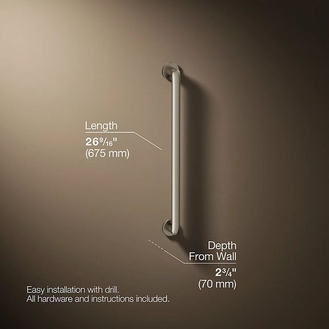 KOHLER® Kumin™ Vibrant Brushed Nickel 24" Grab Bar-2