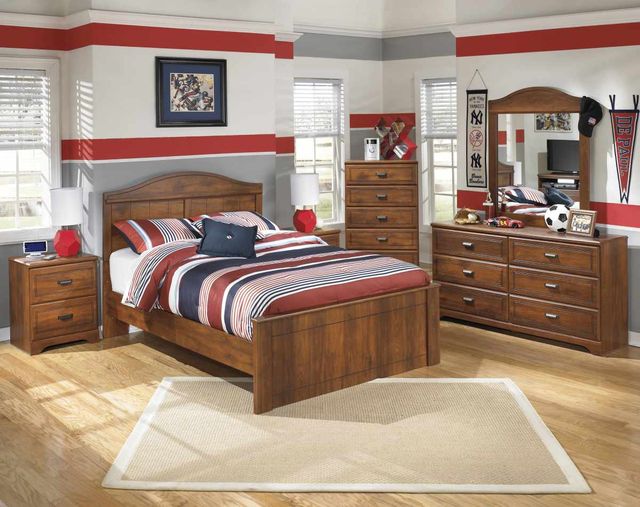Signature Design by Ashley® Barchan 2-Piece Medium Brown Full Panel Headboard Set-3