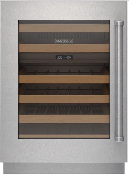 Sub-Zero® Designer Stainless Steel Left Hinge Undercounter Wine Cooler Glass Door Panel with Pro Handle-0