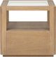 Four Hands Shiloh Glass Top End Table with Sandy Oak Base-2