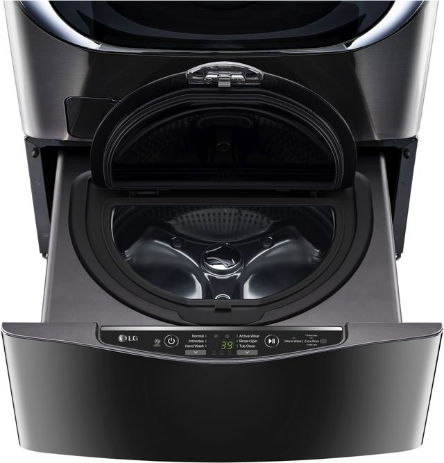 LG SideKick™ 27" Black Stainless Steel Laundry Pedestal Washer-1
