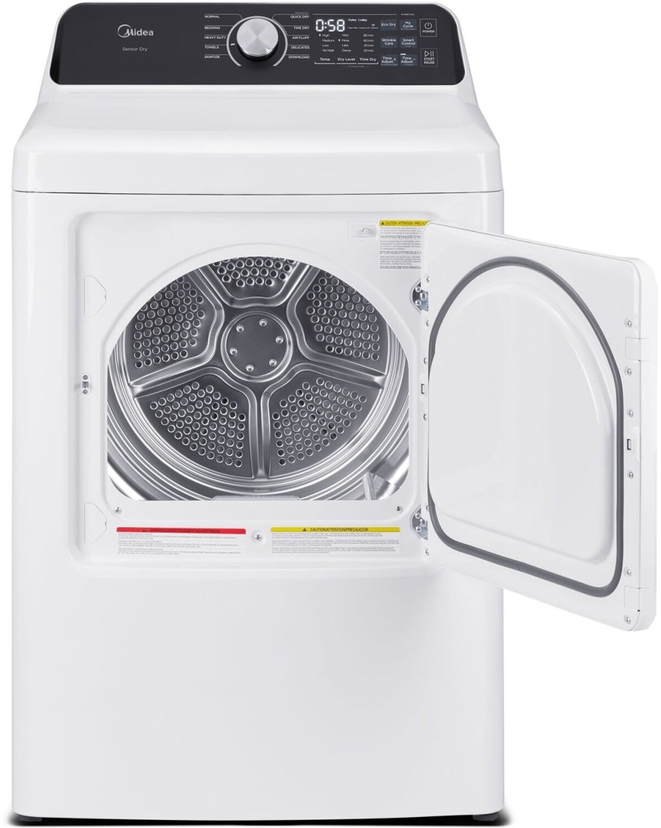 Midea MLTE45N4BWW 7.0 Cu. Ft. Electric Dryer with Sensor Dry in White – view 1