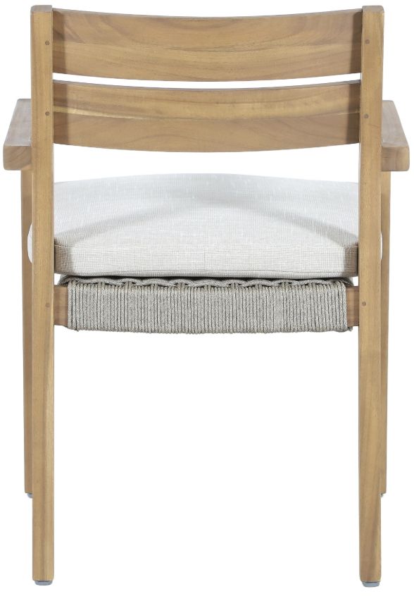 New Classic® Home Furnishings Arden Brown/Natural Fabric/Wicker Outdoor Patio Dining Arm Chair-4