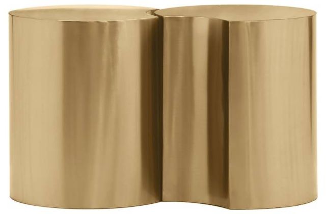 Meridian Furniture Dimple 2-Piece Gold Modular Nesting End Table Set-1