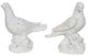 Crestview Collection Set of 2 Ceramic Antique White Dove Statues-0