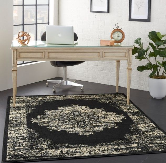 Nourison Home™ Grafix Black 5'x7' Style 1 Area Rug-1