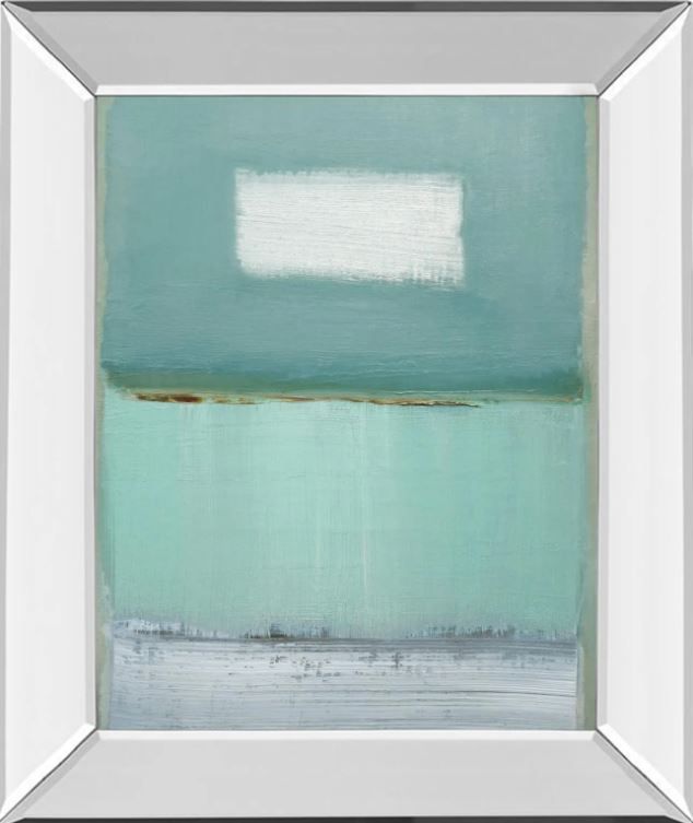 Classy Art Azure 1 by Caroline Gold Mirror Framed Wall Art-0