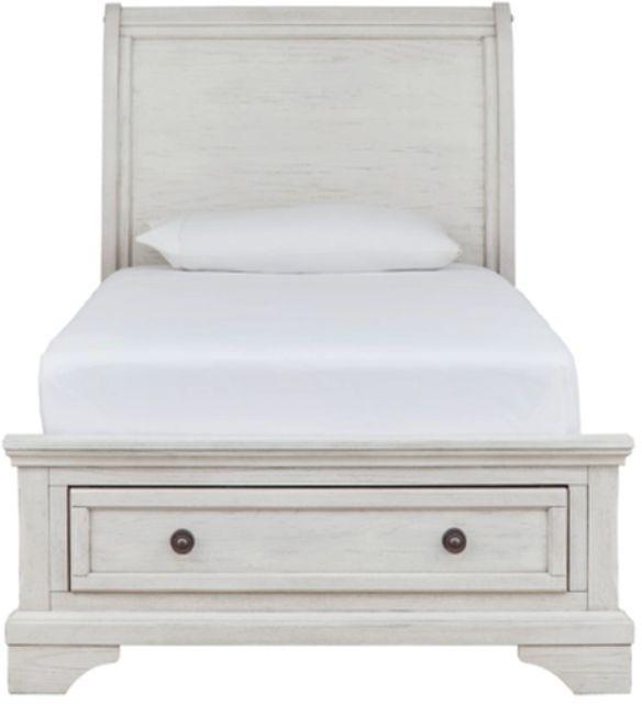 Signature Design by Ashley® Robbinsdale Antique White Youth Twin Sleigh Storage Bed-1