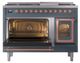 Ilve® Nostalgie II Noblesse 48'' Blue Gray Pro Style Dual Fuel Range with Copper Trim-3