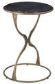 Bassett Mirror Hourglass Italian Black Accent Table with Bronze Base-0