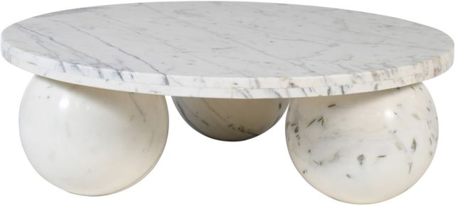 Meridian Furniture Spherical White Marble Coffee Table-1