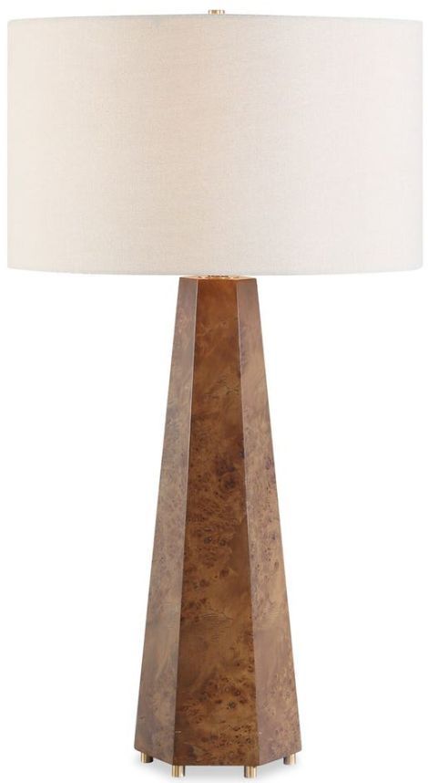 Uttermost® McCaffrey Antique Brass Tapered Burl Table Lamp-4
