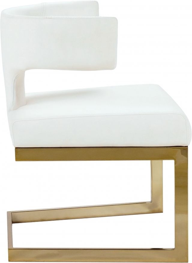 Meridian Furniture Alexandra White/Gold Faux Leather Dining Chair-3