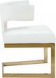 Meridian Furniture Alexandra White/Gold Faux Leather Dining Chair-3