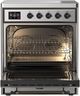 Ilve® Majestic III 30" Stainless Steel Pro Style Induction Range with Solid Door and Burnished Trim-1