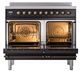 Ilve® Nostalgie II Noblesse 40'' Glossy Black Pro Style Induction Range with Burnished Trim-1