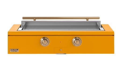 Caliber™ Rockwell Social 48" Saffron Built-In Natural Gas Outdoor Griddle with Gold Hardware-0