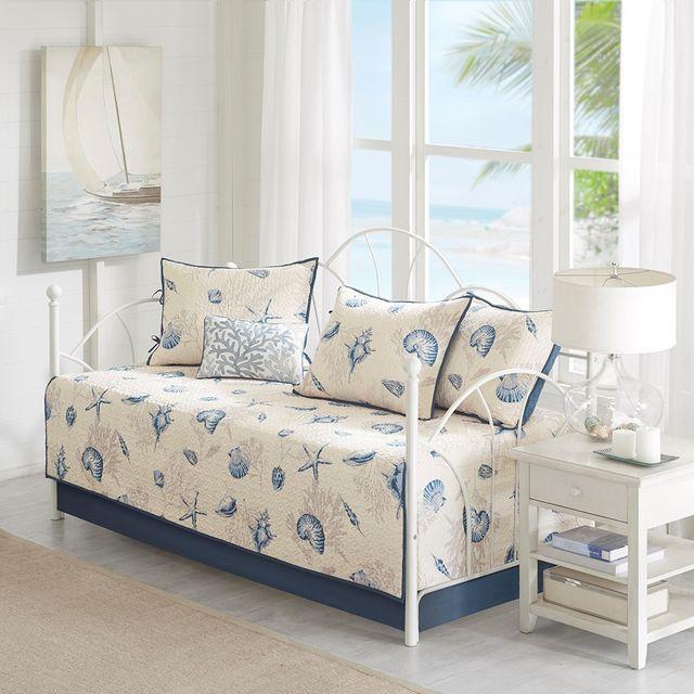 Olliix by Madison Park 6 Piece Blue Bayside Reversible Daybed Cover Set-0