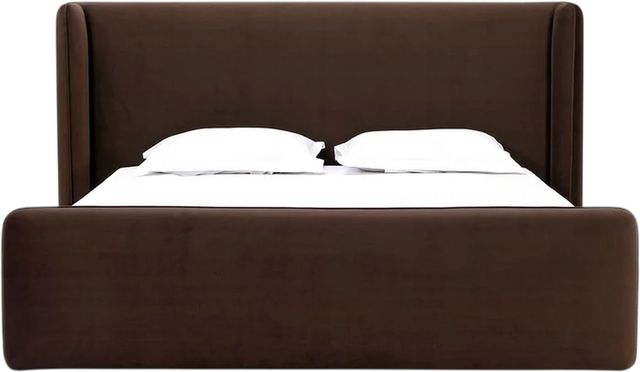 Modus Furniture Bacall Cola Queen Upholstered Wingback Platform Bed-3