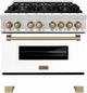 ZLINE Autograph Edition 36" Stainless Steel Pro Style Dual Fuel Range with White Matte Door-0