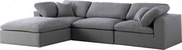 Meridian Furniture Serene 4-Piece Grey Modular Sectional-1