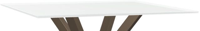 Amisco Customizable Asterisk White Glass Square Bar Table with Starburst Stand-1