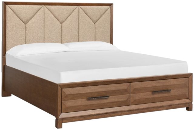 Magnussen Home® Callisto Santa Cruz/Bourbon Brown Queen Panel Storage Bed with Upholstered Headboard-0
