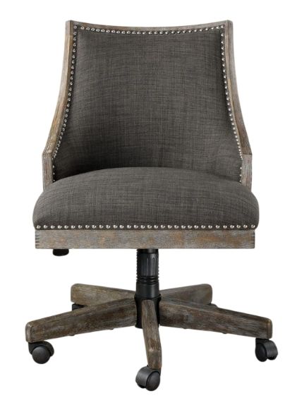 Uttermost® Aidrian Heavy Gray Desk Chair-3