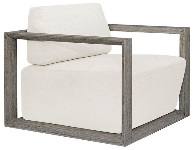 Uttermost® Uttermost® Remsen Weathered Gray/Oyster Wood Indoor-Outdoor Gray Lounge Chair with Cushion-0