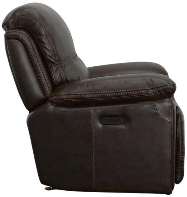Flexsteel® Fenwick Dark Brown Power Gliding Recliner with Power Headrest-3