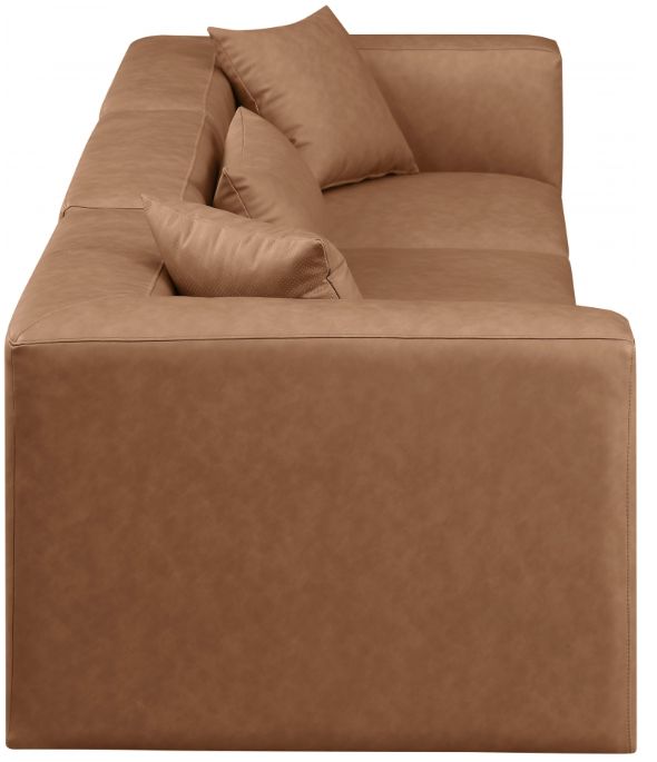 Meridian Furniture Cube 3-Piece Brown Vegan Leather Modular Sofa-2