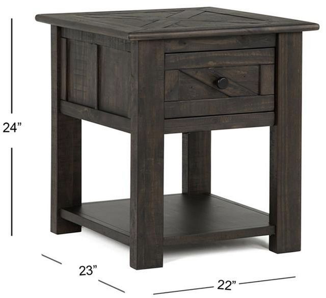 Magnussen Home® Garrett Weathered Charcoal End Table-1
