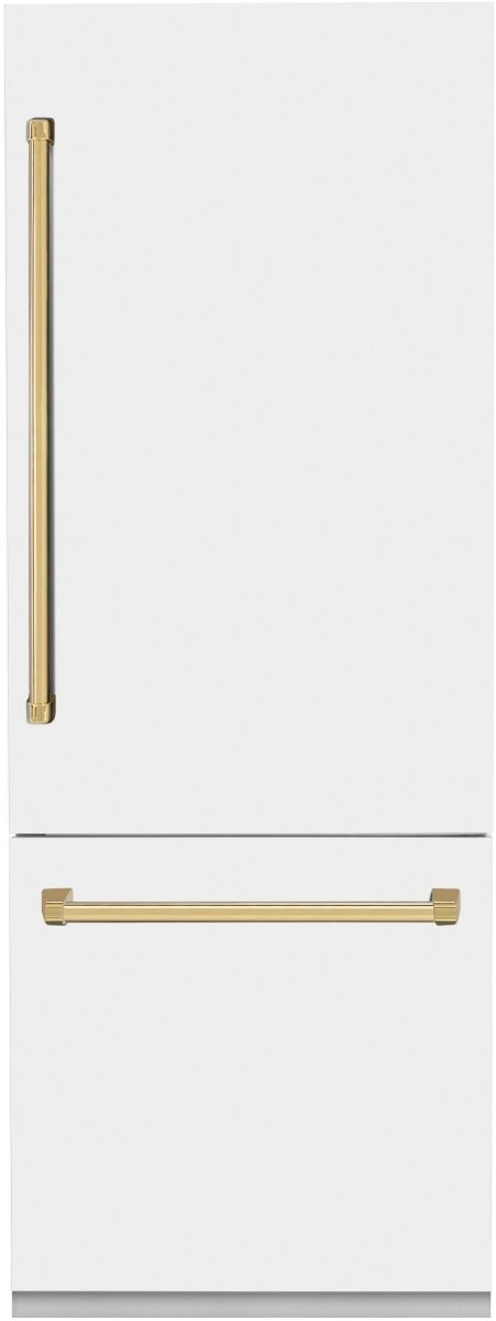 ZLINE Autograph Edition 30" 16.1 Cu. Ft. White Matte Built-In Bottom Freezer Refrigerator-0